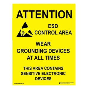 ESD Signs - 17"x22" - "Attention - ESD Control Area" - 5pack - Picture 1 of 1