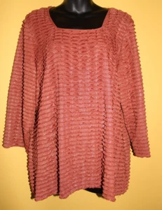 Colección NY Mujer 2x Brillante Color Óxido Cuello Cuadrado Pestañas Volantes Top - Imagen 1 de 6