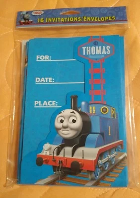 THOMAS THE TRAIN ENGINE & FRIENDS 16 模切派对邀请函和信封 全新! — 第 1/4 张图片