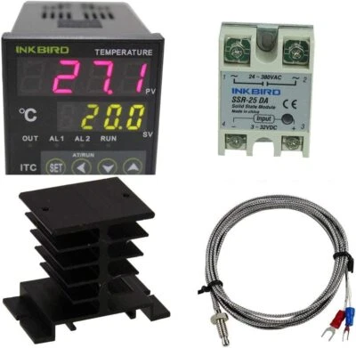 Inkbird Temperature Controller PID ITC-100VH K-Type Thermocouple SSR Heat Sink - Bild 1 von 4
