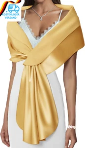 Atigy Damen Satin Stola Festlich Elegante Hochzeit Schals Stola Für Abendkleider - Bild 1 von 12