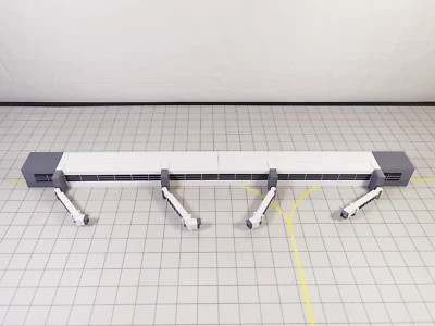 REGIONAL AIRPORT TERMINAL BUILDING + EXTENDING BRIDGES Model 1:500 Scale Diorama - Image 1 of 4