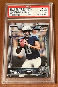 2015 TOPPS CHROME #150 MARCUS MARIOTA - PSA 10 GEM MINT - BOTH HANDS ON BALL - Picture 1 of 2