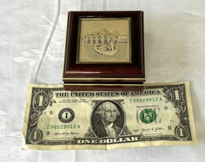 St. Mark Sq Venice Italy by Marchio Preziosi Sterling Silver Wooden Trinket Box - Picture 1 of 6