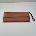 Vintage Country Road Brown Tan Leather Clutch Pouch Bag Purse Designer Y2K Style