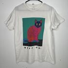 Neff Mens Medium Cat Craze T-Shirt Rare White Graphic Print Skater Streetwear
