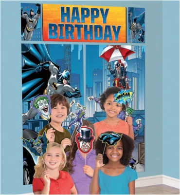 Batman Scene Setter with Photo Booth Props Birthday Decorations Party Supplies  - Image 1 of 3