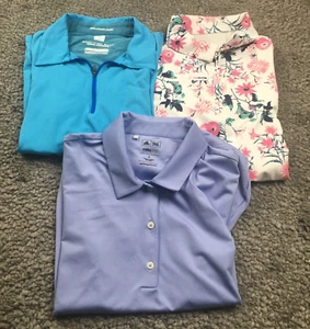 Lot of 3 Adidas, Lillie Green & Columbia Womens Polo Shirts Size S Short Sleeve - Picture 1 of 15