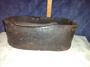 ANTIQUE LEATHER & WOOD FARRIER BOX TOOL CARRIER CADDY PRIMITIVE FOLK ART - Picture 1 of 8