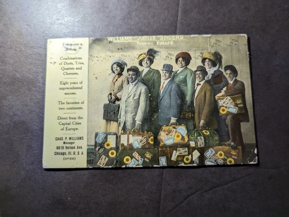 1912 США открытка обложка Беркли в Радли CA США черный Americana музыкальный хор - Изображение 1 из 2