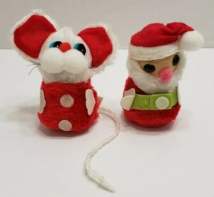 Rare Vintage Russ Berrie & Co. Set of 2 Santa & Mouse Plush Beanie 1978 - Bild 1 von 12