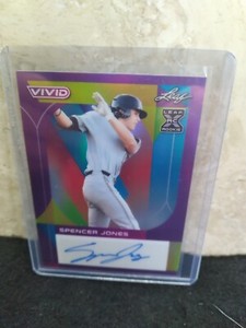 2022 Spencer Jones Leaf Vivid Purple Auto #BA-SJ1-Yankees-2/5-#3 Prospect!