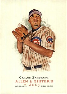 2007 Topps Allen and Ginter Chicago Cubs Baseball Card #45 Carlos Zambrano
