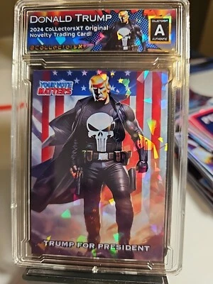 President Donald J. Punisher Trump USA Red White Blue ACEO - Image 1 of 2