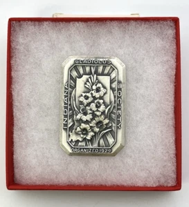 Barra de lingotes de plata esterlina arte de flores una onza Indiana Gladiolus Society 1 - Imagen 1 de 6