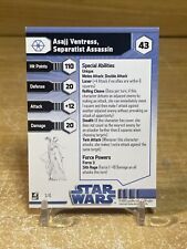 Star Wars Miniatures Card Only Asajj Ventures, Separatist Assassin 3/6