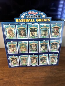🔥1991 Kelloggs Cornflakes MLB Baseball Greats 15 3D Trading Cards & Display🔥