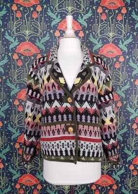 Jaqueta Cobertor Vintage Anos 90 Y2K Casaco Artístico Grunge Boho Cropped Boxy M/G - Imagem 1 de 4