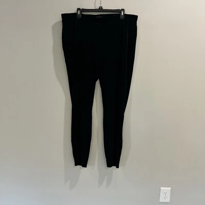 J. Crew Stretch Velvet Leggings Women Plus Size 2X Black Full Length  K3653 New - Image 1 of 4