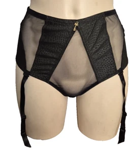 Escora Taillen String Panty E214 Samira in M/L Gr.40 UK 14 Schwarz mit Strapse - Bild 1 von 4