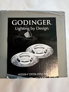 GODINGER Lighting by Design Pair Of 4” Hudson Votive Holders Shannon Crystal NEW
