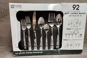 JC PENNY HOME COLLECTION STAINLESS 92 PIECE FLATWARE SET SERVICE FOR 16 & BONUS - Picture 1 of 6