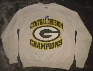 VTG 1996 GREEN BAY PACKERS SWEATSHIRT LARGE 90s GRAY FOOTBALL CREW NECK CHAMPS - Picture 1 of 6