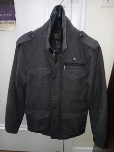 Abrigo azul souree guisante para hombre gris pesado bolsillos de lana invierno retro preppy - Imagen 1 de 14
