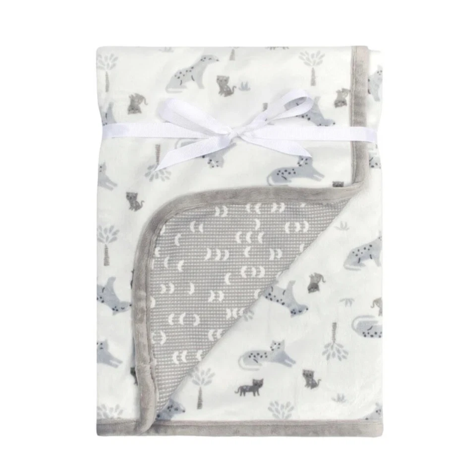 NWT  Gerber  Gray Safari Animals Baby Boy or Girl Blanket SOFT 30"x 40" - Image 1 of 1