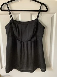 Cabi  Coy Tank Top Size 8 Solid Black Sleeveless Spaghetti Strap Sheer Camisole  - Picture 1 of 4