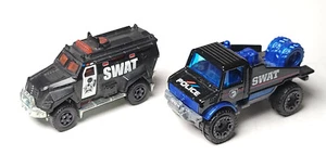 Hot Wheels loose Matchbox SWAT Unimog Truck black   lot of 2 - Picture 1 of 2