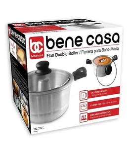 Bene Casa Aluminun Flan Mold Double Boile with Glass Lid (1.6 Liter ) - Picture 1 of 6