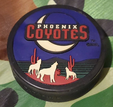 PHOENIX COYOTES SUNSET DOME INLAY FOTOPUCK NHL LICENSED PUCK MADE IN CHINA ๐จ๐ณ Cover