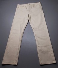 AE77 The Classic Selvedge Button Fly Denim Jean Cream Men's Size 31x30
