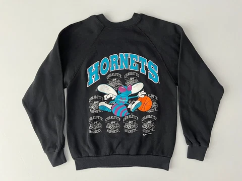 VTG Charlotte Hornets Crewneck Sweatshirt Youth 14-16 MADE IN USA 16.5 x 22 SSI Cover