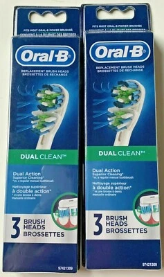 6 ORAL-B Dual Clean Replacement Toothbrush Brush Heads Triumph Professional Care - Image 1 of 3