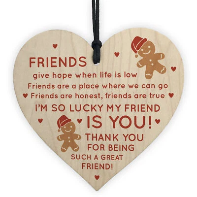 RED OCEAN Best Friend Gift Poem Heart Christmas Decoration Friend Gift BFF Friendship Gift