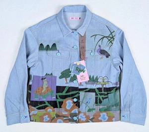 Lee x Ruohan Wang Damen-Reiterjacke Rosengartenmuster Denim Größe Small neu mit Etikett - Bild 1 von 17