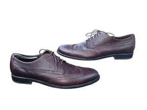 TOD'S Men's Brogue Oxford Burgundy Leather Shoes Size 10.5 - Picture 1 of 10
