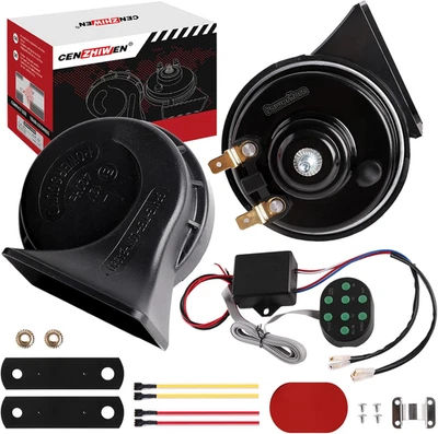 Bocina Musical Coche con Controlador 12v Bocinas Moto Tono Alto/Bajo Metal Doble H Foto 1 de 4