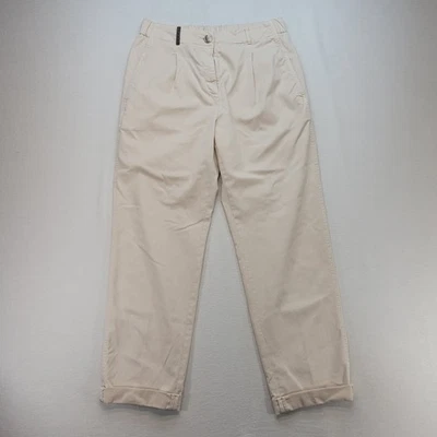 Peserico Pants Womens EU 46 US 10 Cream Gabardine Trouser Cotton Italy Luxury - Image 1 of 4