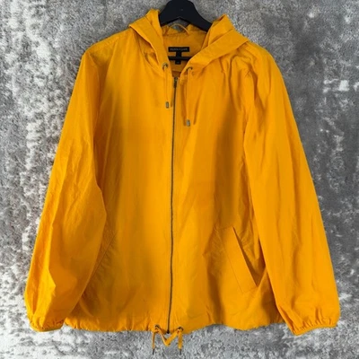 Eileen Fisher Size L Organic Cotton Outdoor Lightweight Jacket Yellow Drawstring - Image 1 of 4