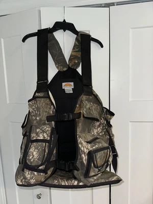 Tactical Camouflage Hunting Vest Seat Cushion Game Bag Orange Flag Bird - Image 1 of 4