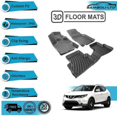3D Molded Interior Car Floor Mat for Nissan Qashqai 2014-UP(Black) - Imagem 1 de 4