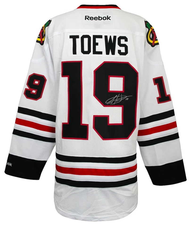 Camiseta deportiva de hockey Reebok Premier blanca firmada por Jonathan Toews Blackhawks - (con certificado de autenticidad SS) Foto 1 de 3