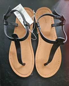 New With Tags Size 7 Womens Sandals By Universal Threads Black Straps-fg602 - Picture 1 of 5