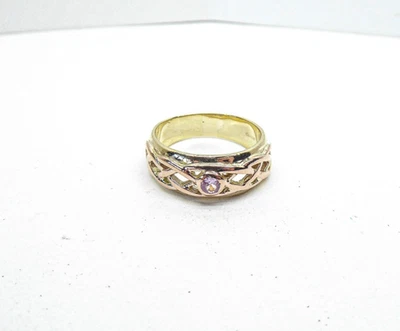 Anillo Clogau Oro Amarillo y Rosa 9ct Zafiro Rosa Celta 7mm Talla L Foto 1 de 4