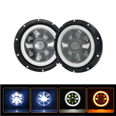 Par de faros LED redondos de 7" pulgadas para Dodge Dart 1964-1976 D100 kit de haz alto/bajo Foto 1 de 4