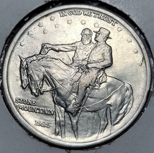 1925 Stone Mountain Commemorative Half Dollar 90% Silver Coin - Picture 1 of 4