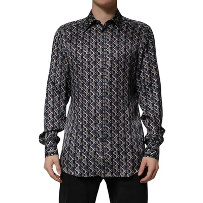 Camisa DOLCE & GABBANA Multicolor Estampado Cuello DORADO Hombres Vestido 42/US16.5/XL Foto 1 de 4